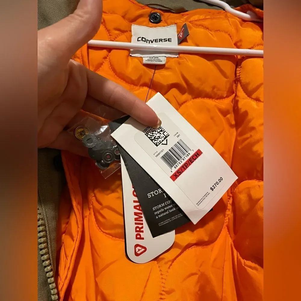 Converse Khaki Shield Storm Parka With Faux Fur Lined Hood - Picture 15 of 16